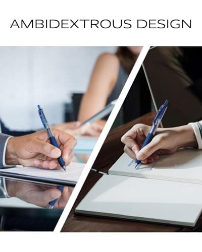 STAGEEK 0.5mm Gel Pens Fine Point Smooth Writing Pens, 12PCS Blue Ink Pens, Retractable Leather-Like Blue Gel Pens, Business Gel Pen for Journaling, Writing, School, Office Use (Blue) - Thumbnail 6