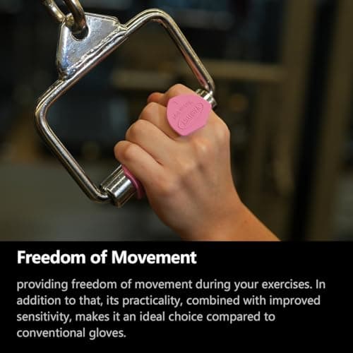 VAGUYGY Workout Grips,Rubber Fingerless Gym Gloves, Pull Up Grips for Men Women Crosstraining Palm Grips Hand Protection，Suitable for Gym & Home Workouts, Improves Grip Strength(1,pink) - Thumbnail 6