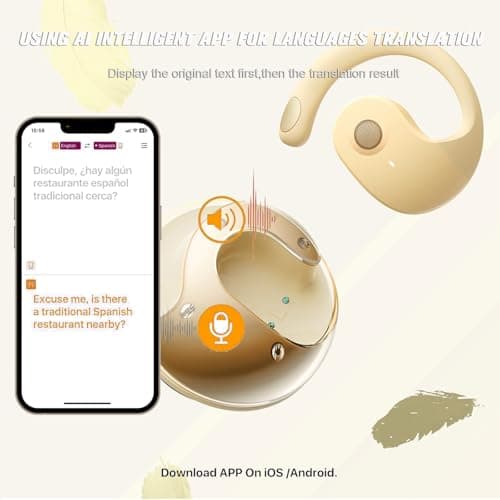 Xmenha Translation Earbuds Real Time, 144 Languages Translation Device Ai Translator Earbuds Translating Headphones Real Time Ai Headphones Language Translation - Thumbnail 4