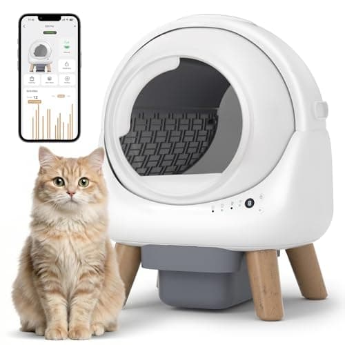 Beokeo Automatic Litter Box, Self Cleaning Litter Box for Multiple Cats with App Control, Dual Safety Protection, Odor-Free Waste Disposal, Includes Trash Bags, White - Image 1