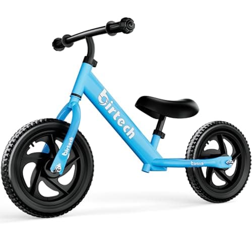 Birtech Balance Bike for 2-5 Year Old, 12 Inch Toddler Bike No Pedal Training Bicycle with Adjustable Seat Height, Airless Tire (Light Blue)