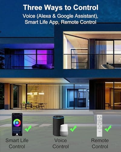 Ligency 6-Pack 4 Inch Smart Recessed Lighting, 9W 810LM Ultra-Thin Canless LED Downlight, RGBW Color Changing Wi-Fi Ceiling Light with Junction Box, Alexa/Google App Control - No Housing Required - Thumbnail 3