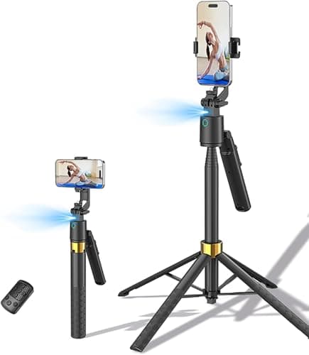 70" Auto Face Tracking Phone Holder, 360° Rotation Phone Tripod with Wireless Remote and Phone Holder, Selfie Stick Tripod for iPhone、Android Phone, Applied to YouTube, Vlog/TIK Tok - Image 1