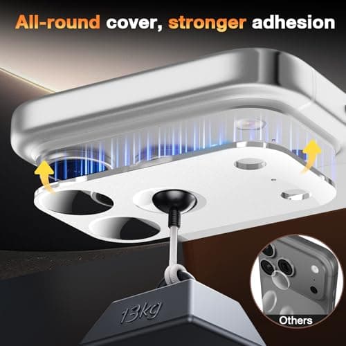 YWXTW [0 Bubbles for iPhone 17 Pro Max Camera Protector, Full Coverage Tempered Glass Lens Screen Protector for iPhone 17 Pro Max Accessories, Case Friendly, HD Clear, 3 Pack (Silver) - Thumbnail 4