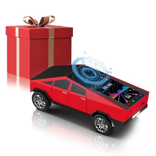AONOX Cybertruck Bluetooth Speaker for Car, Mini Wireless Speaker with LED Lights, FM Radio, USB/TF Card, TWS Stereo, Desk Gaming Outdoor Use, Gift for Car Lovers