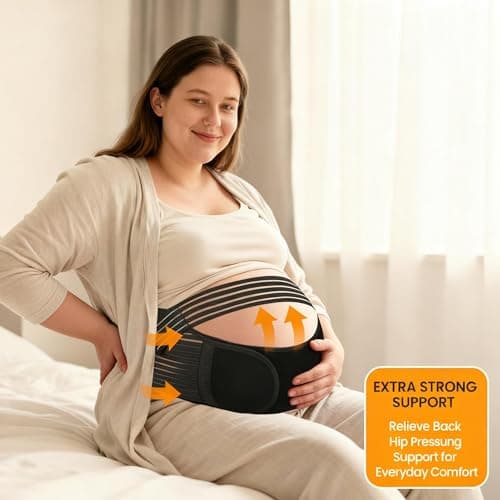 Pregnancy Belly Band for Pregnant Women – Maternity Support Belt for Belly, Back & Pelvic Pain Relief – Breathable Adjustable Pregnancy Band for Abdominal & Lower Back Support（Fits Waist 36"-47"） - Thumbnail 3