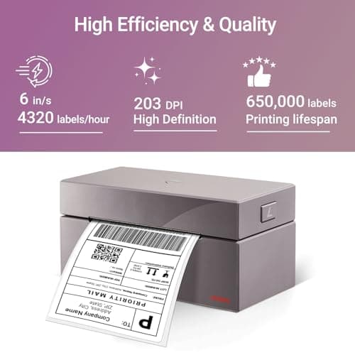 ORGBRO Z1 Thermal Shipping Label Printer, 4x6 Label Printer for Small Business, High Speed for Commercial Grade Shipping Packages, Support Windows, Mac, Chrome and Linux (USB Only) - Thumbnail 2