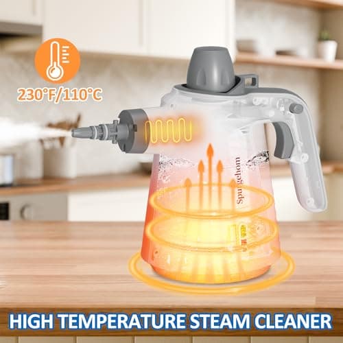 Spurgehom Handheld Steam Cleaner, Portable Steamer with 11 PCS Accessory & Safety Lock, Large Capacity Steam for Cleaning, Multipurpose Steam Cleaner for Home, Car, Window - Thumbnail 3