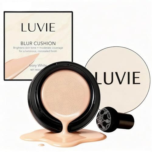 Cushion Foundation, 2026 New Mushroom Head Air Cushion Cc Cream Foundation, Bb Cream Foundations, Makeup Foundation for Older Women, Long-Lasting and Evens for Light/Medium Complexions (Ivory white)