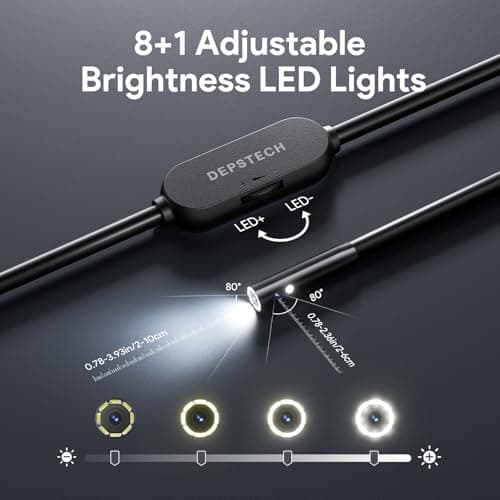 DEPSTECH 2K Endoscope Camera with Light: 2560P QHD Dual Lens Inspection Borescope with 16.5FT Snake Cable for iPhone & Android, Industrial Scope Automotive Tools for Sewer, HVAC, Plumbing, Mechanic - Thumbnail 5