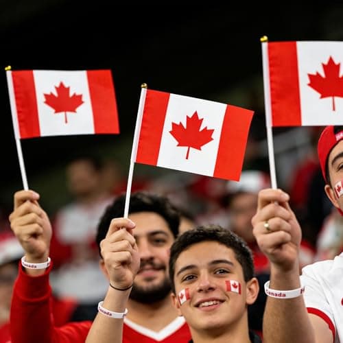 2026 World Soccer Party Favors, 20 Pcs Canada Flags, 12 Pcs Silicone Wristbands and 10 Pcs Stickers for Sports Themed Parties Olympic Celebrations Decorations - Thumbnail 6