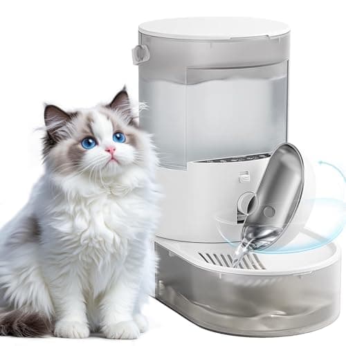 Cat Water Fountain No Filters Wastewater Wireless Stainless Steel Cordless Pet Dispenser Fountains for Cats Indoor Catit Bowl Dogs Bowls Separation Smart 3.8L Large Rechargeable Automatic Small Dog