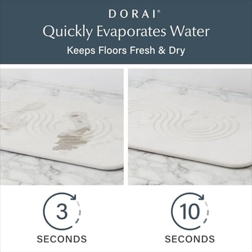 Dorai Home Bath Stone Mat 23.6"x15.4"| Luxury Diatomite Stone Bath Mat |Quickly Removes Water | Non-Slip, Quick-Dry Bath Mat for Bathroom | Zen Sandstone - 2 Pack - Thumbnail 2