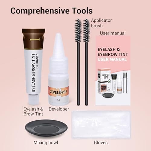 Eyebrow & Eyelash Color Kit, Professional Lash & Brow Color Kit, 7ml, Brown - Thumbnail 6
