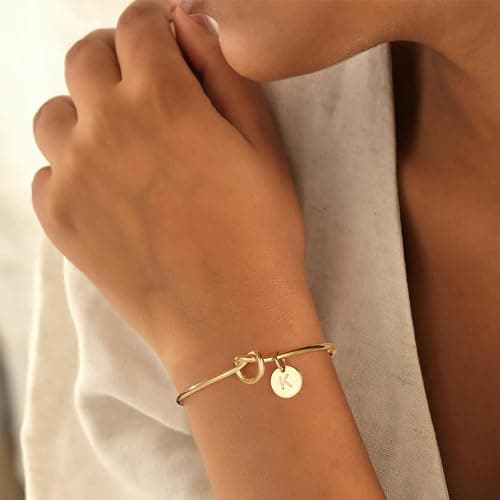 Turandoss Bracelets for Women - Knot Bracelet, Dainty Charm Initial Letter S Bracelet, Jewelry for Women - Thumbnail 5