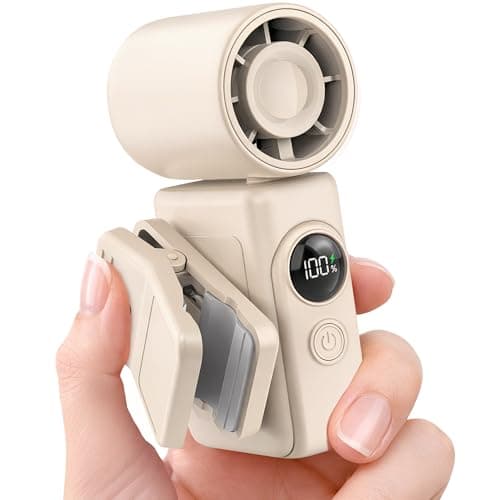 Hotsales Clip-On Portable Fan, 13500 RPM High-Speed Rechargeable Handheld Mini Fan, LED Display, 360° Rotating Detachable Clip, Stroller Fan for Baby, Travel Essentials, Summer Gifts for Women and Men - Image 1