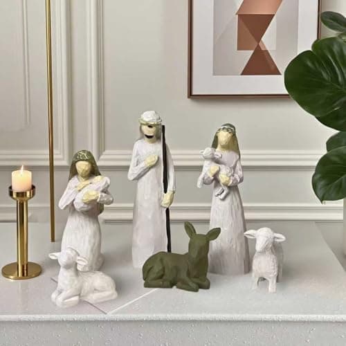 LIVINGBELL Christmas Nativity Scene Set Holy Family Ornament Statue - Thumbnail 5