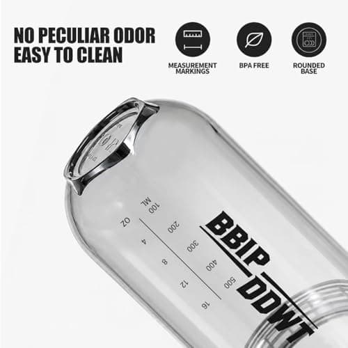 BBIPDDWT Protein Shaker Bottle, White, 20 oz - Thumbnail 3