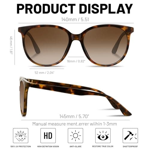 YMRFW Retro Polarized Sunglasses for Women Men Classic Vintage Style Trendy Shade UV400 Protection Lens - Thumbnail 5