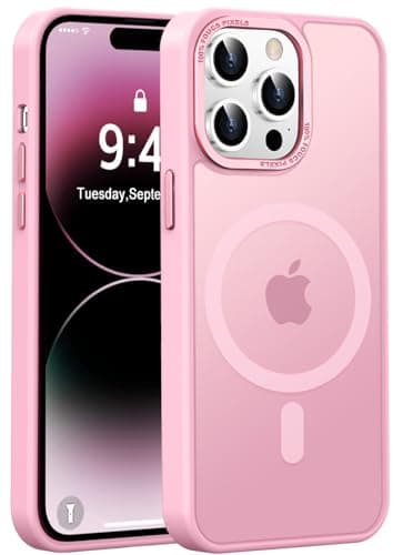 Newfuture Designed for iPhone 14 Pro Case with Magnetic [13 FT Military Drop Protection] [Compatible with Magsafe] Slim Translucent Matte Shockproof with Anti-Fingerprint Phone Case, Chalk Pink