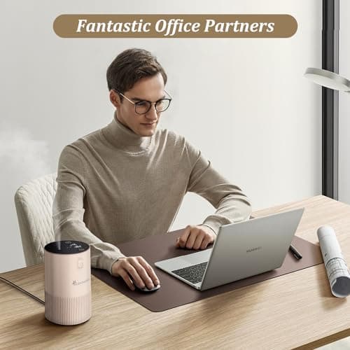 Waterless Diffuser for Essential Oil - Aroma Diffuser for Home with Battery Indicator, Portable Smart Scent Air Machine 1/2/3 & Continuous Mist, Timing & Auto-Off Function (Pink) - Thumbnail 5