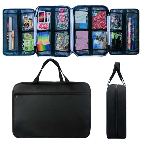 Mi Ya Mi Lai 17-Pocket Board Game Organizer Carry Case - Storage & Travel Case for Games, Cards, Tokens, Dice Accessories.