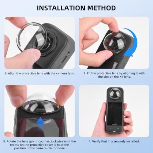 Flymile X4 Premium Lens Guard for Insta360 X4, High Transparency Tempered Glass Lens Protector for Insta 360 X4 Camera Anti-scratch Accessories(Not for X4 Air) - Thumbnail 3