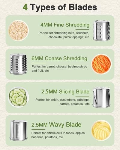 Jooke Latest Large Stainless Steel Slicer Shredder Attachment for KitchenAid Stand Mixers,Dishwasher Safe Vegetable Cheese Grater for KitchenAid Mixer Attachments,4 Blades,Time-Saving Salad Maker - Thumbnail 4