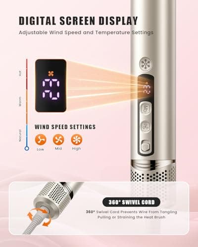 Tqcir 8-in-1 Professional Hot Air Styler&Hair Dryer Brush, Powerful Multi-Styler with Auto-Wrap Curler with Storage Case, Fast Drying Curling Straightening Volumizing Without Heat Damage - Thumbnail 3