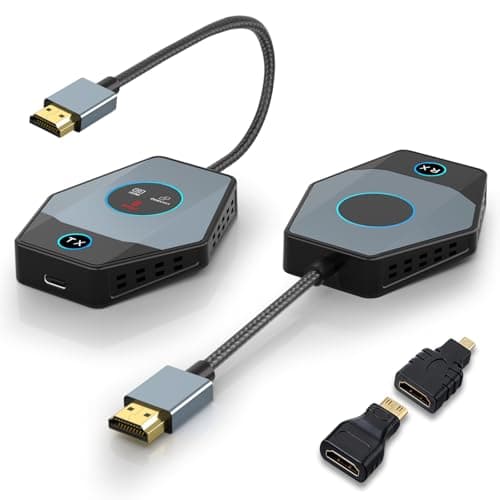 Wireless HDMI Transmitter and Receiver, 4K Decode 1080P Output 328FT/100M Plug&Play, Portable 5G+2.4G Dual Band Wireless Video Audio Display Adapter Extender Kit for Laptop, PC, Projector, Camera, TV