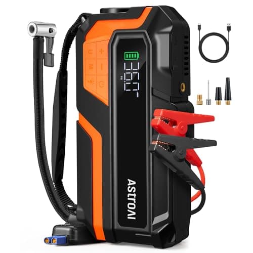 AstroAI M10 6000A 150PSI Car Jump Starter with Air Compressor - 12V Portable Battery Booster (All Gas/12.0L Diesel), Smart Tire Inflator, Heavy-Duty Jumper Cables, Power Bank, LED Light, Storage Case