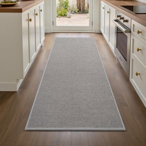 RESARE Kitchen Rugs, Non Slip Kitchen Mats for Floor, Absorbent Quick Dry Washable Kitchen Mats in Front of Sink, Hallway, Laundry, Kitchen Runner Rug(Grey, 17"x 70") - Image 1