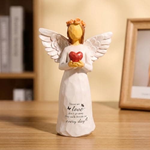 Kohehe Sympathy Gifts for Loss of Loved One, 5.12" Heart Angel Figurine Memorial Gift for Loss of Baby Mom Dad Grandma,Thoughtful Comforting Gifts for Funerals,Memorials, Anniversaries of Loss - Thumbnail 2