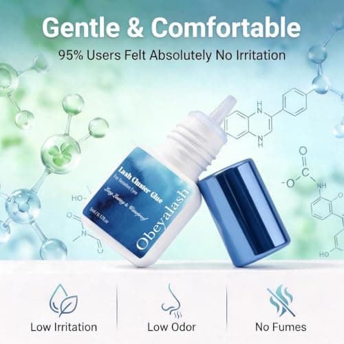 Sensitive Cluster Lash Glue Waterproof – Obeyalash Open Eyes DIY Lash Cluster Glue Strong Hold Eyelash Adhesive for Individual Eyelashes, 2 Week Long Lasting Waterproof for Beginner Friendly(1) - Thumbnail 3