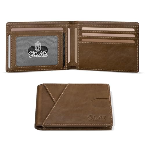 Zitahli Bifold Wallets for Men - Slim RFID Leather Credit Card Holder for 6-11 Cards, Minimalist Thin Wallet with ID Window & Cash Slot,Front Pockt Carteras Para Hombres, Birthday Gifts for Men - Image 1