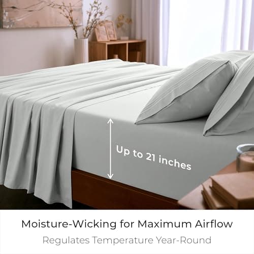 Mellanni Full Sheet Set - 6-Piece Iconic Collection Bedding, (Including 4 Pillowcases), 21-Inch Extra Deep Pocket, Easy Care, Ultra Soft, Cooling Sheets, Brushed Microfiber - Ivory - Thumbnail 4