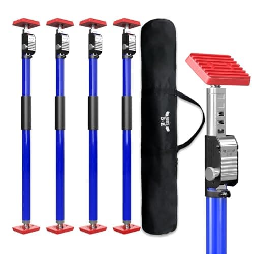 3-H Cabinet Jacks for Installing Cabinets 4 Pack, Heavy-Duty Third Hand Tool Adjustable Support Pole,Extends 29.5-52 Inch, 165 lbs 3-H Capacity | Thickened All-Steel with Dual Safety Lock, Blue - Image 1