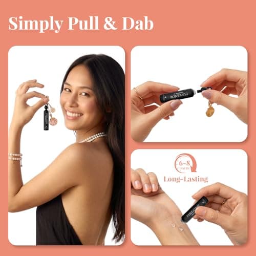 PUREAMOR Pheromone Perfume for Women, Amber Noir 2-Pack Keychain Perfume – Bold Gourmand Scent with Coffee, Vanilla & Jasmine, Long Lasting Eau de Parfum, 0.07 oz / 2 ml Each - Thumbnail 3