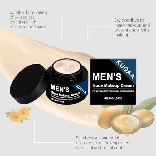 Men's Tinted Moisturizer with Shea Butter - Lightweight, Fragrance-FreeNatural-Looking Coverage, Hydrating & Oil-Free, Water & Sweat Resistant for All-Day Wear, Non-Greasy Formula (Nude Tone1.76oz) - Thumbnail 4