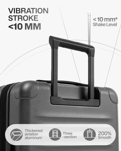 Coolife Carry On Luggage Suitcase : 22x14x9 Airline Approved Travel Luggage with Spinner Wheels, Front Pocket Expandable Hardshell Suitcases with TSA Lock Grey - Thumbnail 5