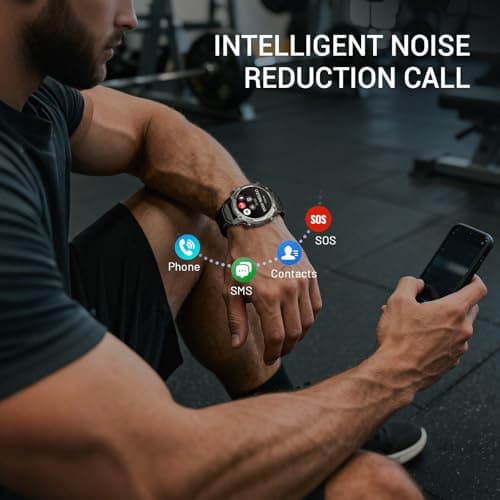 2026 Smart Watch for Men, Standalone GPS & Offline Maps, 5ATM Waterproof, 1.43" AMOLED, 4GB RAM, 178 Sports Modes, Compass, Heart Rate/SpO2/Stress/All-Day Sleep Monitor, Compatible Android iOS Black - Thumbnail 5