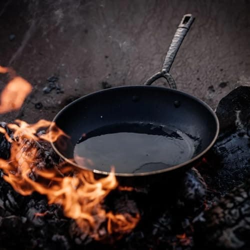 Alva Artist 11 Inch Carbon Steel Frying Pan, Pre-Seasoned Hand-Forged Skillet, Naturally Nonstick, No PTFE, PFOA or PFAS, Induction and Oven Safe Chef Pan for Steak, Eggs, Searing and Sautéing - Thumbnail 3