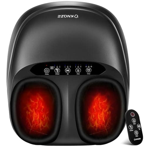 KNQZE Shiatsu Foot Massager with Heat, Compression, Deep Kneading Foot Massage for Plantar Fasciitis Relief, Remote Control, Multi Massage Modes, Auto Shut-Off Timer, FSA Eligible, Black - Image 1