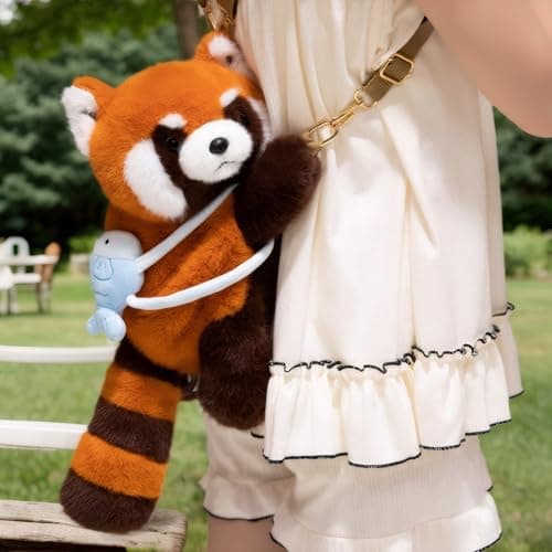 buyborgood Stuffed Animal Backpack Crossbody Bag Realistic Plush Shoulder Bag - Thumbnail 6