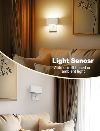 JandCase LED Night Lights Plug into Wall, Night Light with Dusk to Dawn Light Sensor, Dimmable Night Light Plug in [2 Pack], 3000K Soft White Nightlight for Bedroom Hallway Kids Room Kitchen - Thumbnail 3