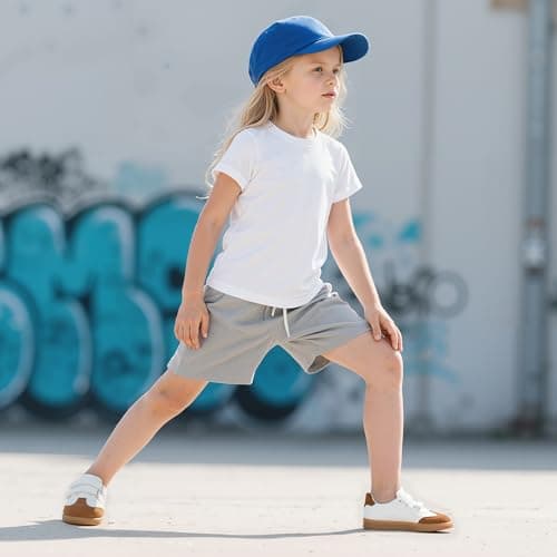 QIY Sneakers for Boys Toddler Kids White Brown Boys Sneakers Soft Tennis Walking Sports Kids Shoes with Dual Hook and Loops - Thumbnail 3