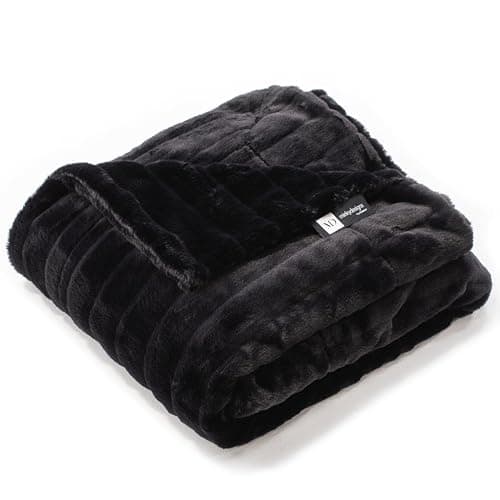Minky Designs Jaguar Black Minky Blanket – Ultra Soft Faux Fur Throw Blanket for Couch, Bed & Home – Fluffy, Warm & Luxurious – Posh Collection (Large, 60x72)