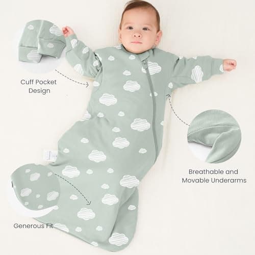 Unisex Sleeping Bag for Babies and Toddlers 1.0 Tog Sleep Sack 0-6 Months, Baby Sleep Sack, Newborn Sleep Sack, Wearable Blanket Baby, One Piece Long Sleeves, Gifts for Toddlers - Thumbnail 6
