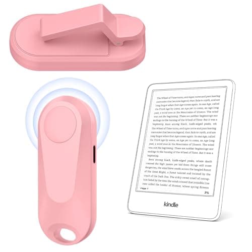 DATAFY [Case-Friendly] Page Turner for Kindle Paperwhite Oasis Kobo eReaders, Camera Camcorder Remote Controls, Page Turner Clicker for ipad Tablets Reading Novels with Wrist Strap Storage Bag Pink - Image 1