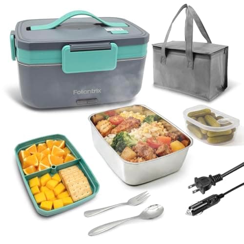Foliantrix Heated Lunch Box 90W Electric Lunch Box for Adults with 2L Stainless Steel Container Portable Food Warmer for Men/Car/Truck/Work/Travel Loncheras Para Hombres De Trabajo 12/24/110v - Image 1
